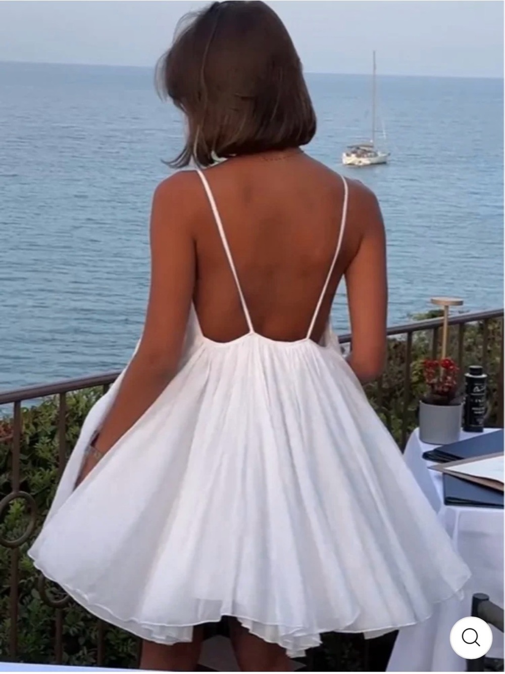 White Spaghetti-Strap Mini Dress